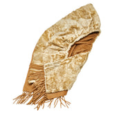 フェンディ フリンジ マフラー ブラウン カシミヤ ファー レディース FENDI 【中古】